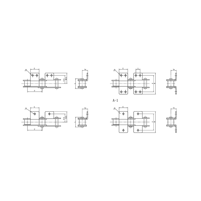 Ceangaltáin slabhraí iompair dúbailte pitch