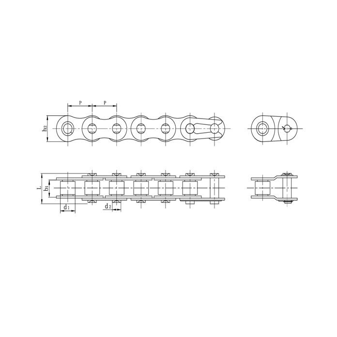 Slabhraí sorcóir cruinneas páirce gearr cruach dhosmálta
