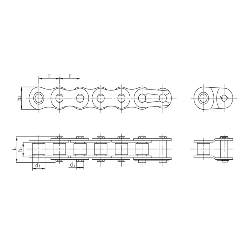 Slabhraí sorcóir cruinneas páirce gearr cruach dhosmálta