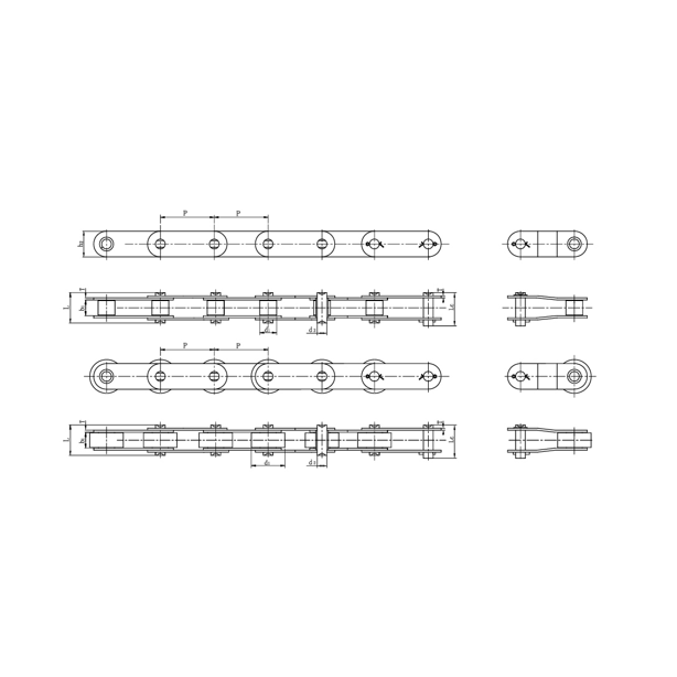 Slabhraí iompair dúbailte páirce cruach dhosmálta